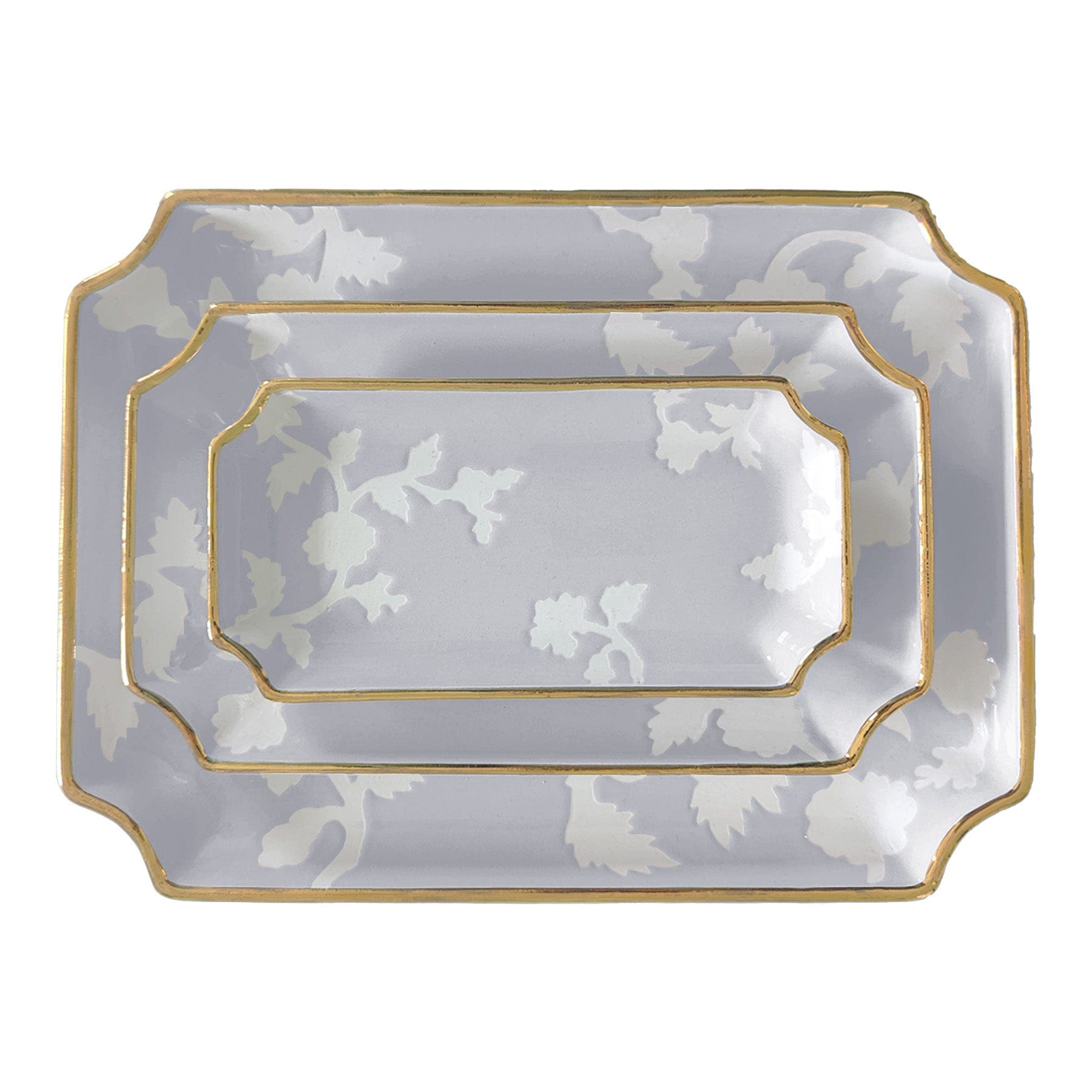 Ruby Clay Company Tray Small / Light Lavender Chinoiserie Dreams Trays with Gold Accent