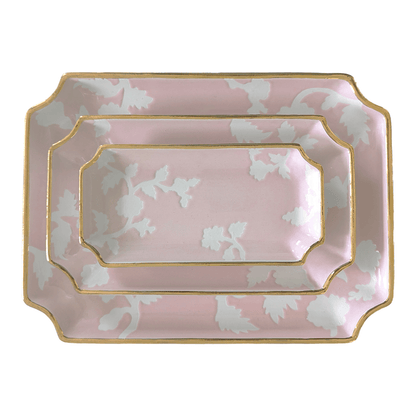 Ruby Clay Company Tray Small / Cherry Blossom Chinoiserie Dreams Trays with Gold Accent