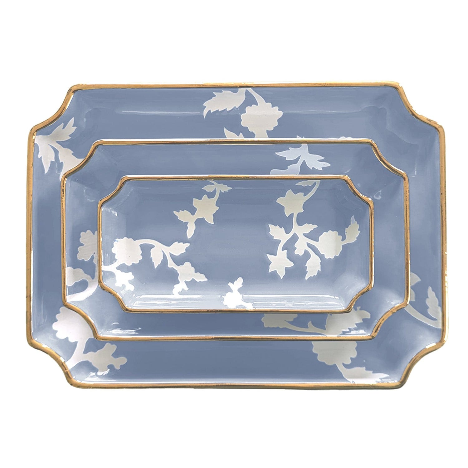 Ruby Clay Company Tray Small / Serenity Chinoiserie Dreams Trays with Gold Accent