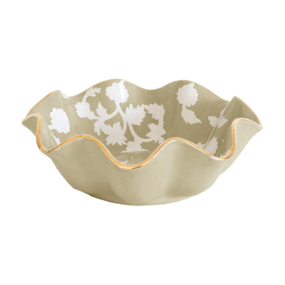 Ruby Clay Company Tray Medium / Sand Chinoiserie Dreams Scalloped Bowls with 22K Gold Accent