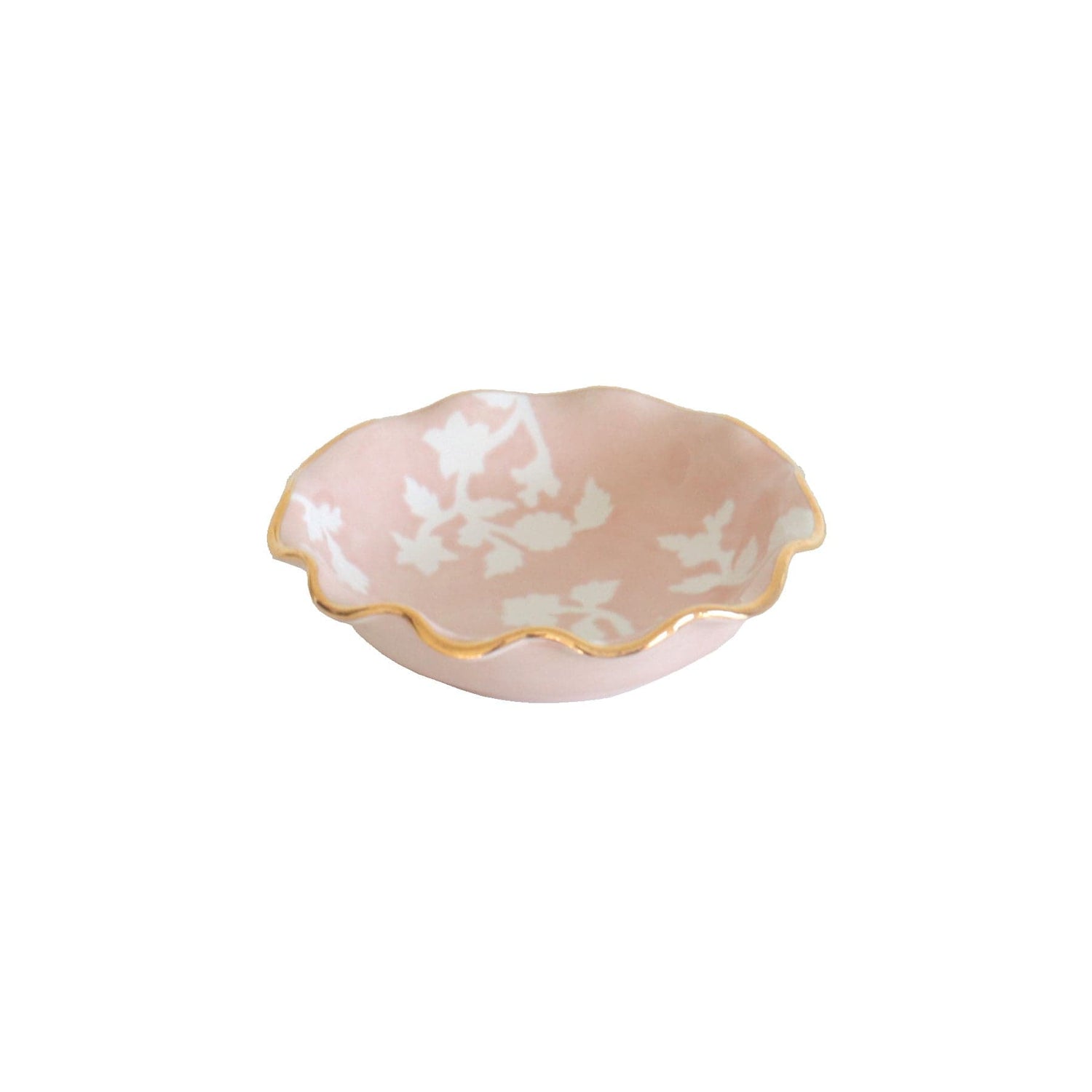 Ruby Clay Company Tray Chinoiserie Dreams Scalloped Bowls with 22K Gold Accent