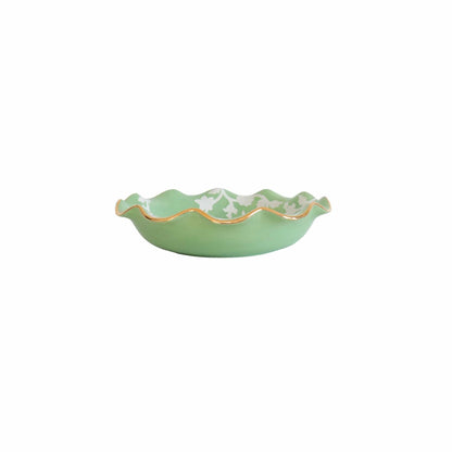Ruby Clay Company Tray Chinoiserie Dreams Scalloped Bowls with 22K Gold Accent