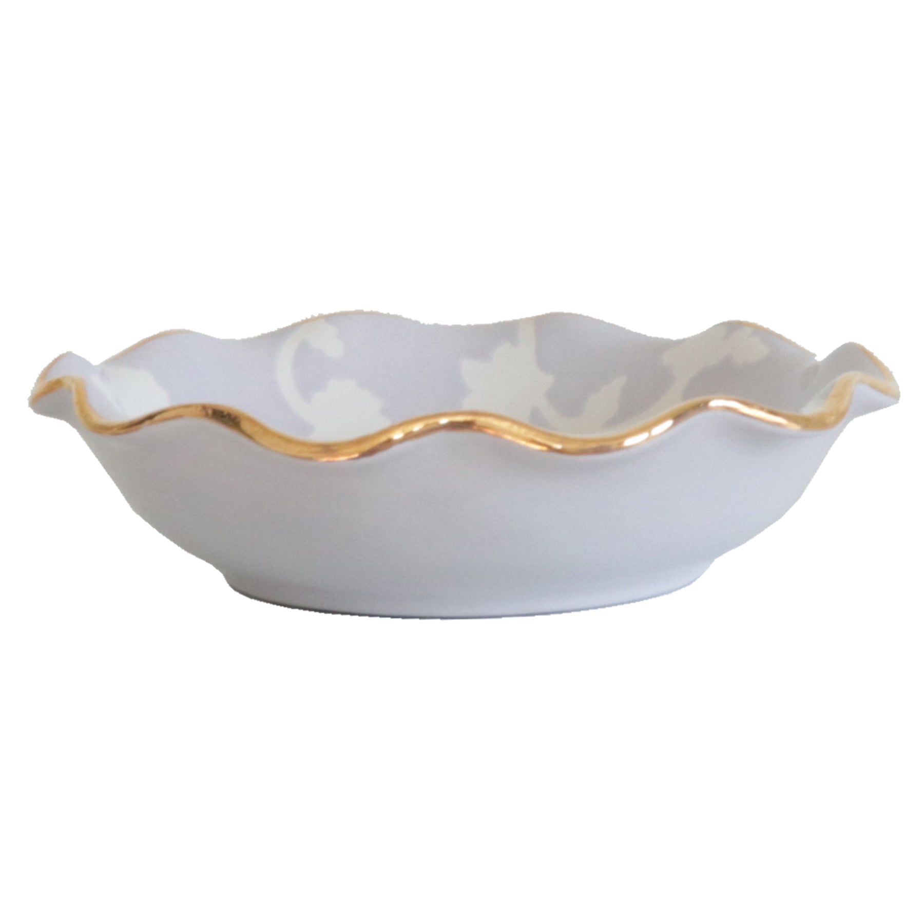 Ruby Clay Company Tray Large / Light Lavender Chinoiserie Dreams Scalloped Bowls with 22K Gold Accent