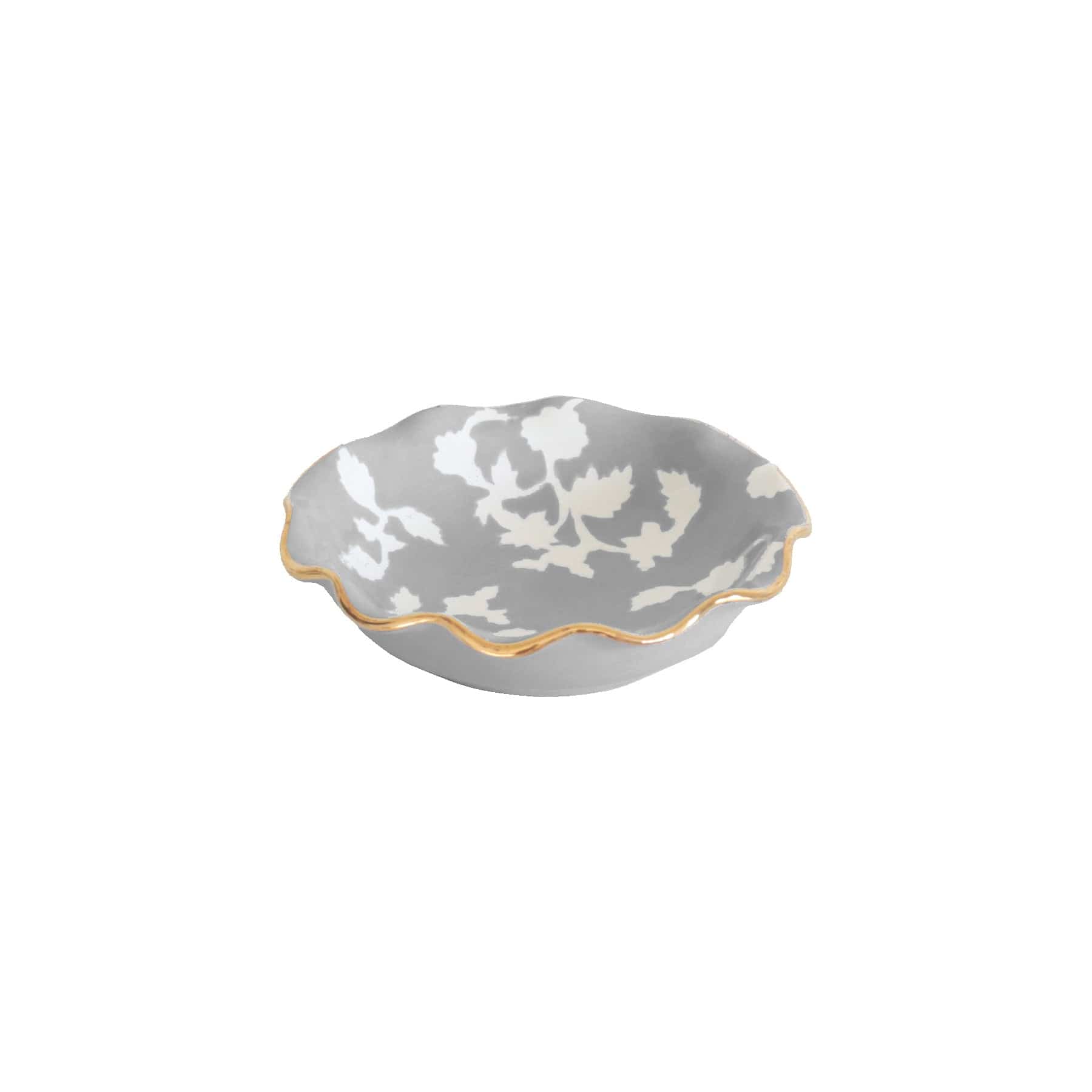 Ruby Clay Company Tray Chinoiserie Dreams Scalloped Bowls with 22K Gold Accent
