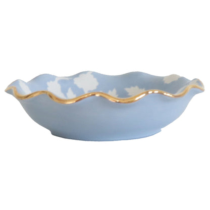 Ruby Clay Company Tray Large / Serenity Blue Chinoiserie Dreams Scalloped Bowls with 22K Gold Accent