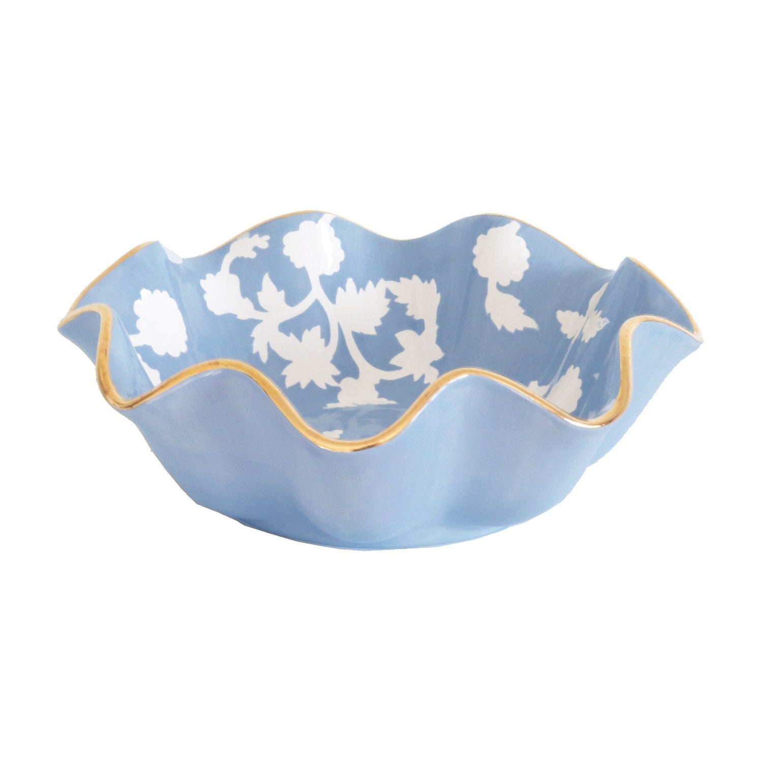 Ruby Clay Company Tray Medium / Serenity Blue Chinoiserie Dreams Scalloped Bowls with 22K Gold Accent