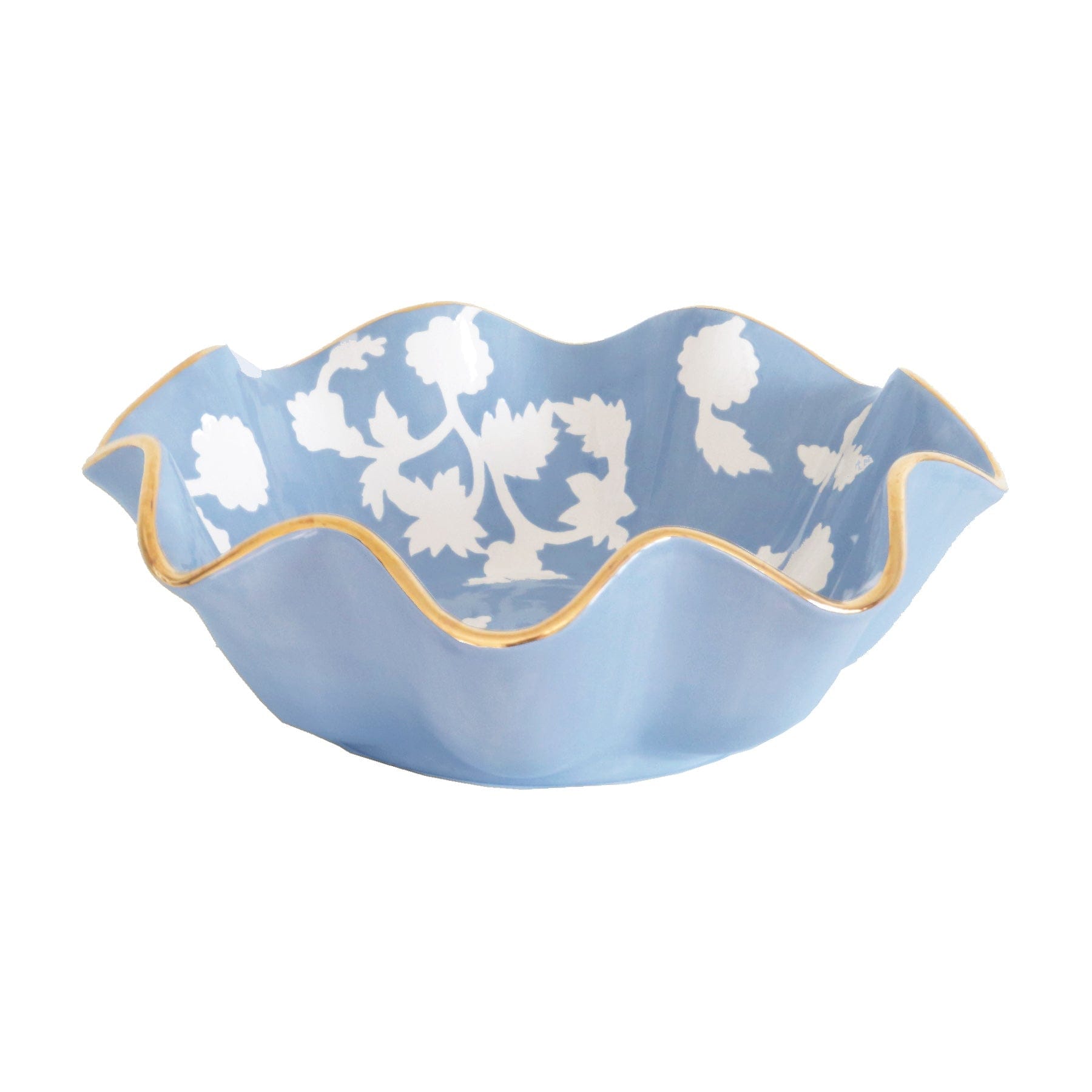 Ruby Clay Company Tray Medium / Serenity Blue Chinoiserie Dreams Scalloped Bowls with 22K Gold Accent