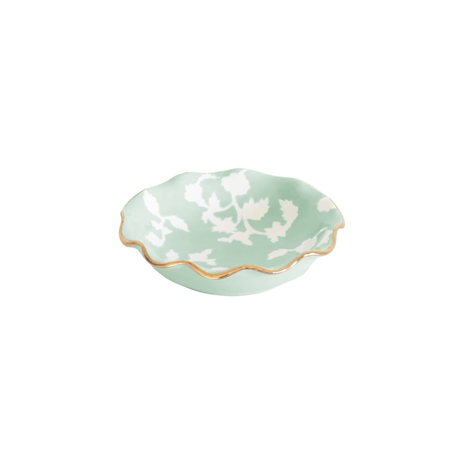 Ruby Clay Company Tray Chinoiserie Dreams Scalloped Bowls with 22K Gold Accent