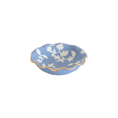 Ruby Clay Company Tray Chinoiserie Dreams Scalloped Bowls with 22K Gold Accent