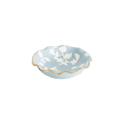Ruby Clay Company Tray Chinoiserie Dreams Scalloped Bowls with 22K Gold Accent