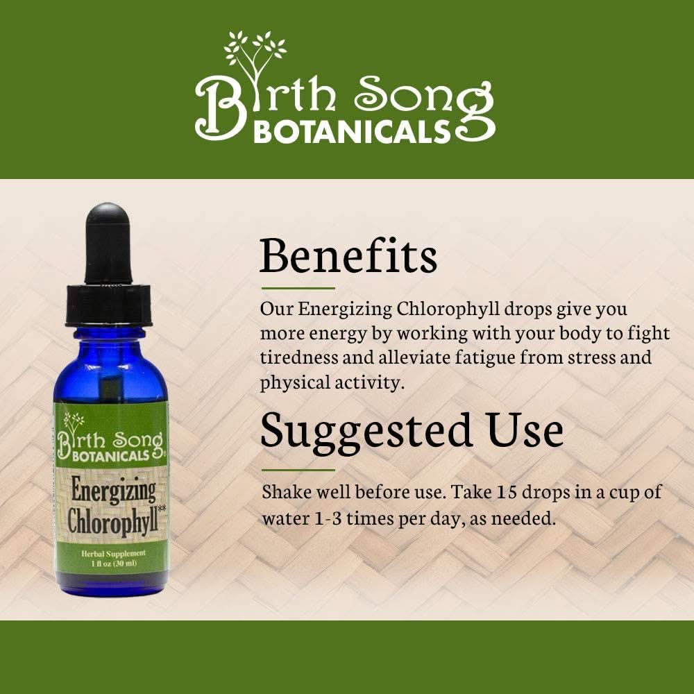 Birth Song Botanicals Co. Tinctures Default Chlorophyll Liquid Drops with Peppermint – 1 oz.