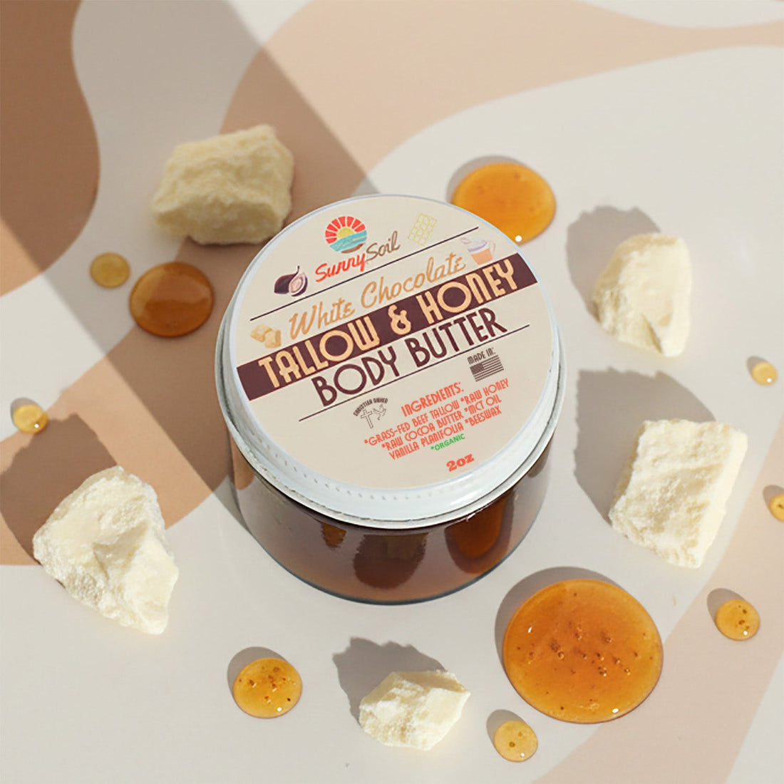 White Chocolate Tallow &amp; Honey Body Butter (2oz)