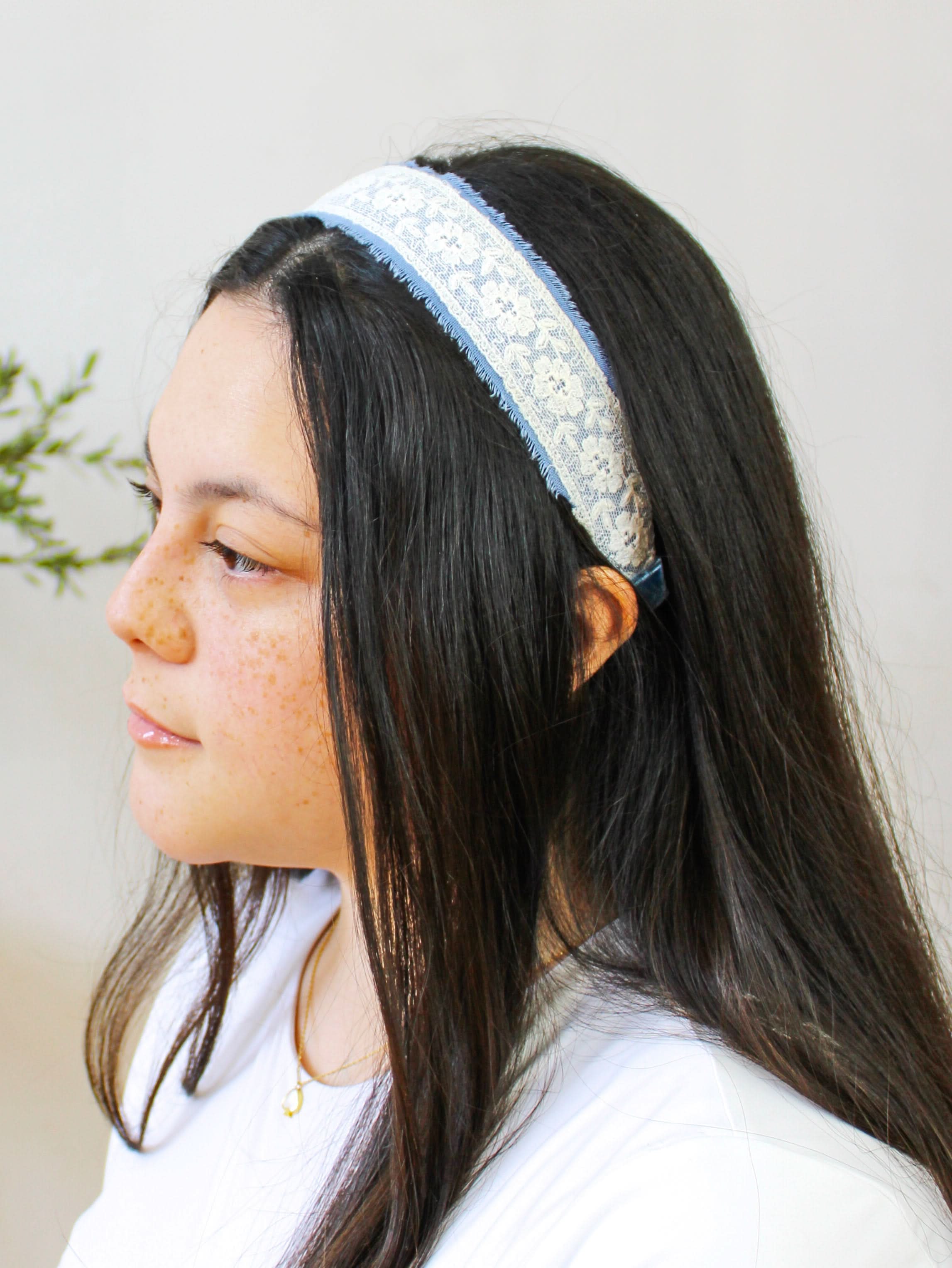 Ash &amp; Rose Clara Lace and Linen Headband