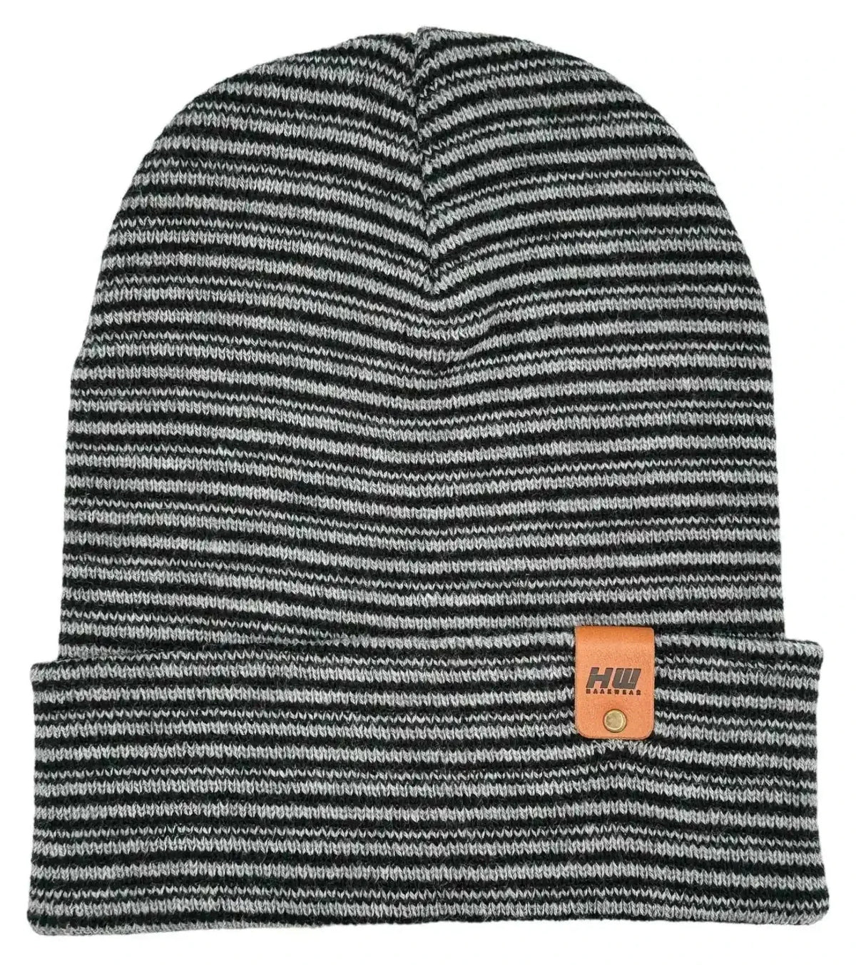 Classic Contrast Cuffed Beanie, Black and Gray