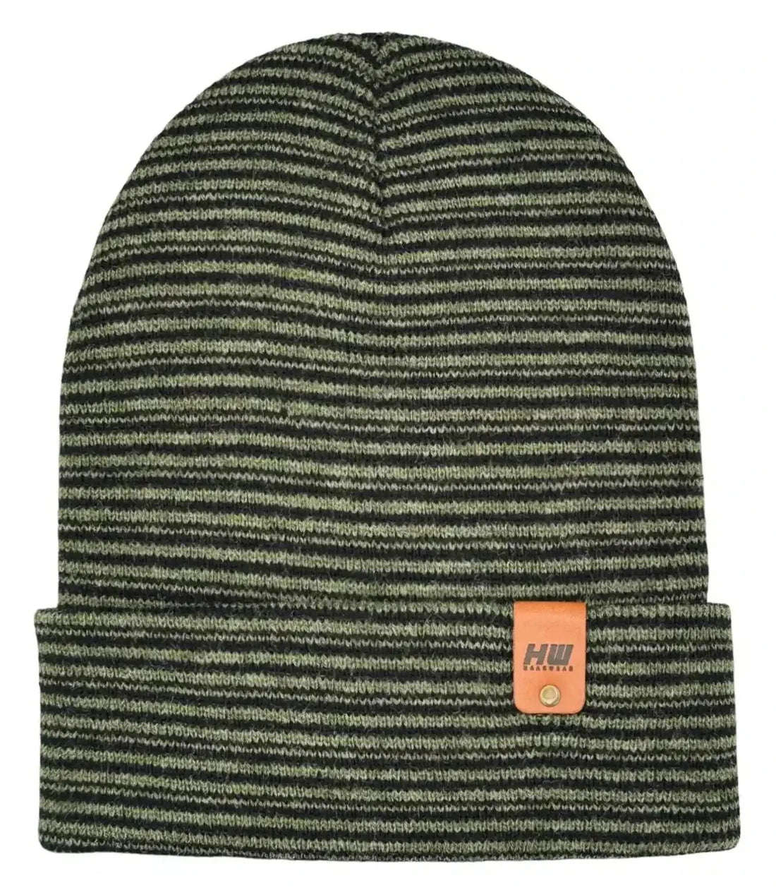 Classic Contrast Cuffed Beanie, Black and Green