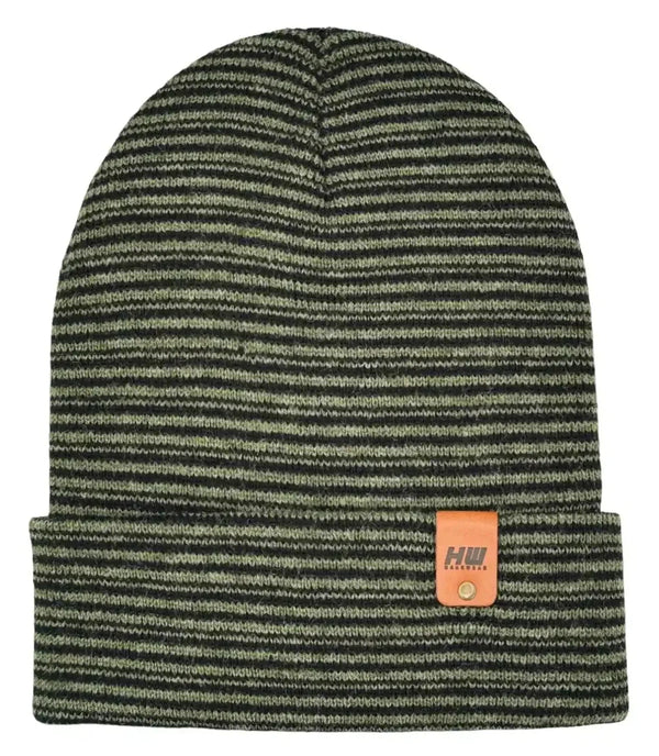 Classic Contrast Cuffed Beanie, Black and Green