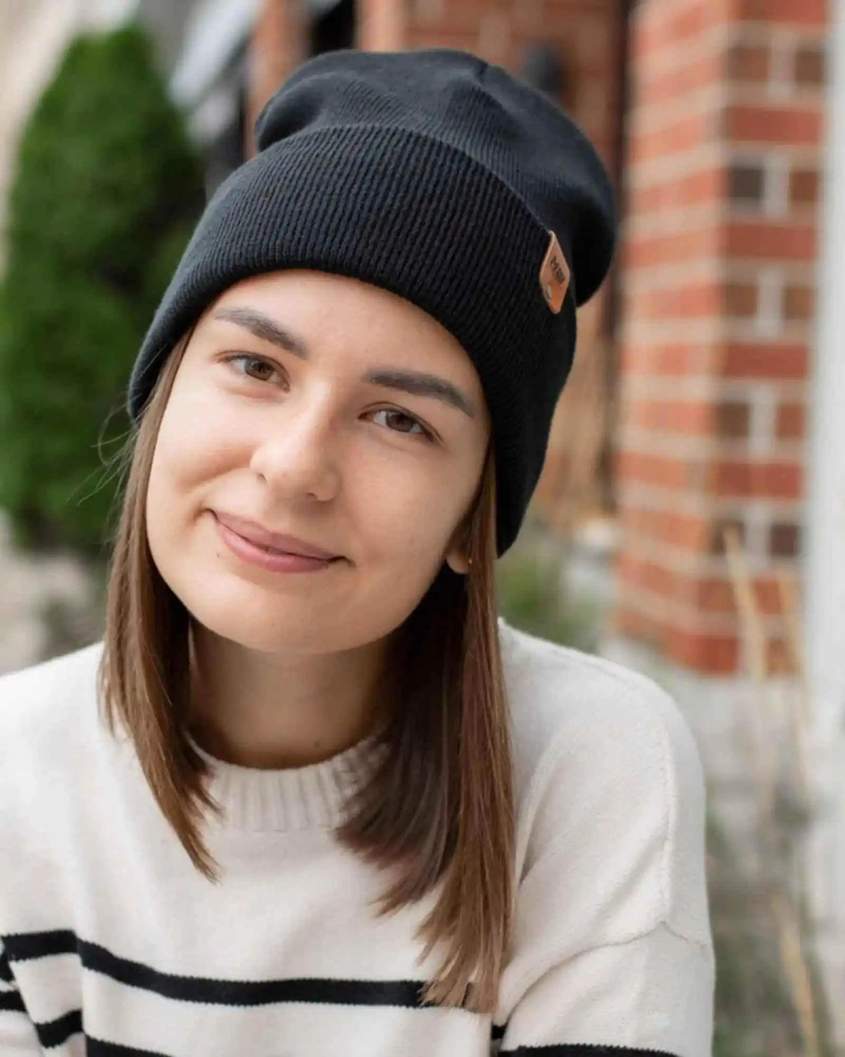 Classic Cuffed Beanie, Charcoal Black