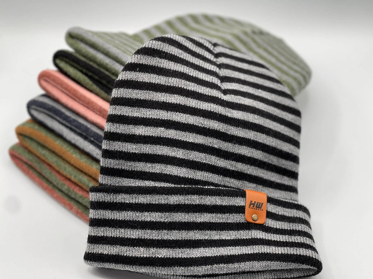 Classic RoRo Cuffed Beanie, Black and Gray