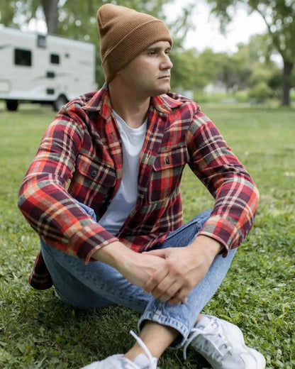 Classic Silent Cuffed Beanie, Camel Brown