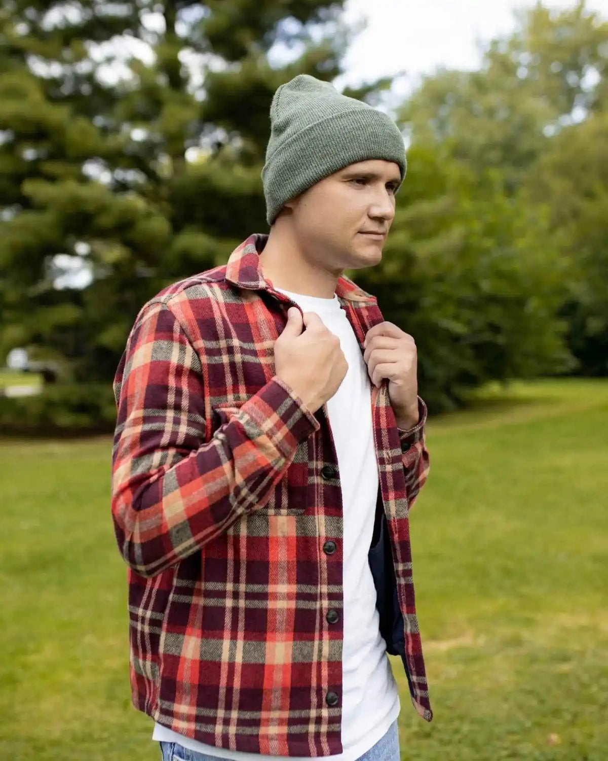 Classic Silent Cuffed Beanie, Forest Green