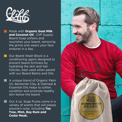 Beard Wash Brick - Bay Rum by Cliff Supply - My American Goods