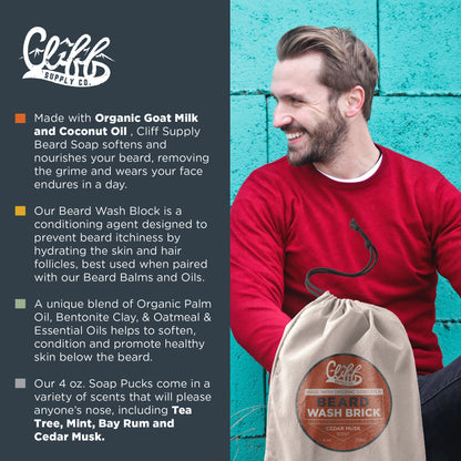 Beard Wash Brick - Cedar Musk by Cliff Supply - My American Goods