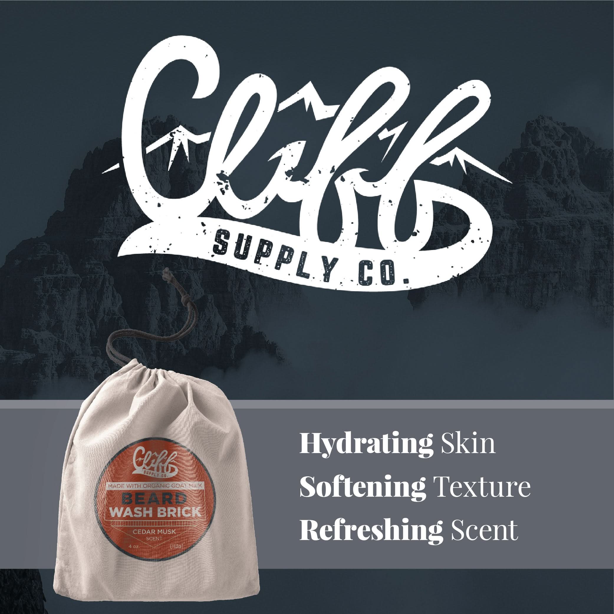 Cliff Supply Beard Wash Brick CLFA010 Beard Wash Brick - Cedar Musk