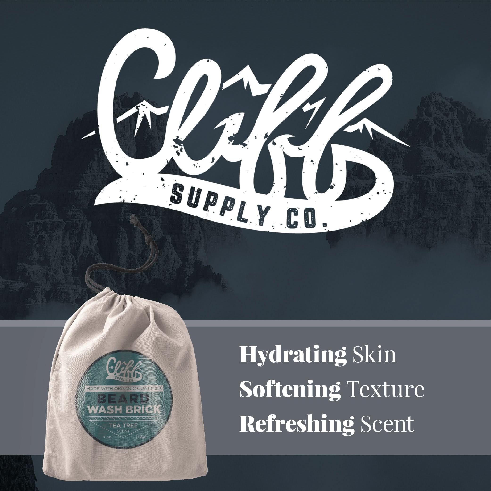 Cliff Supply Beard Wash Brick 00856885007289 Beard Wash Brick - Tea Tree