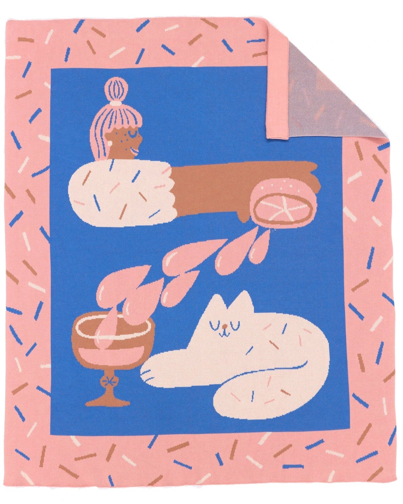 Cocktail Cat - Throw Blanket