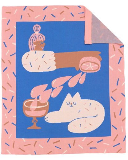 Cocktail Cat - Throw Blanket