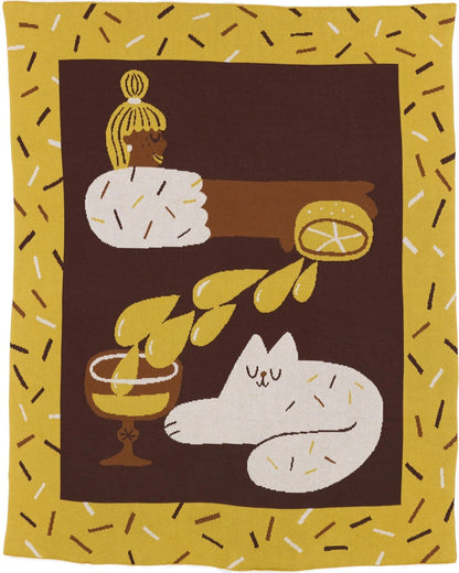 Cocktail Cat - Throw Blanket