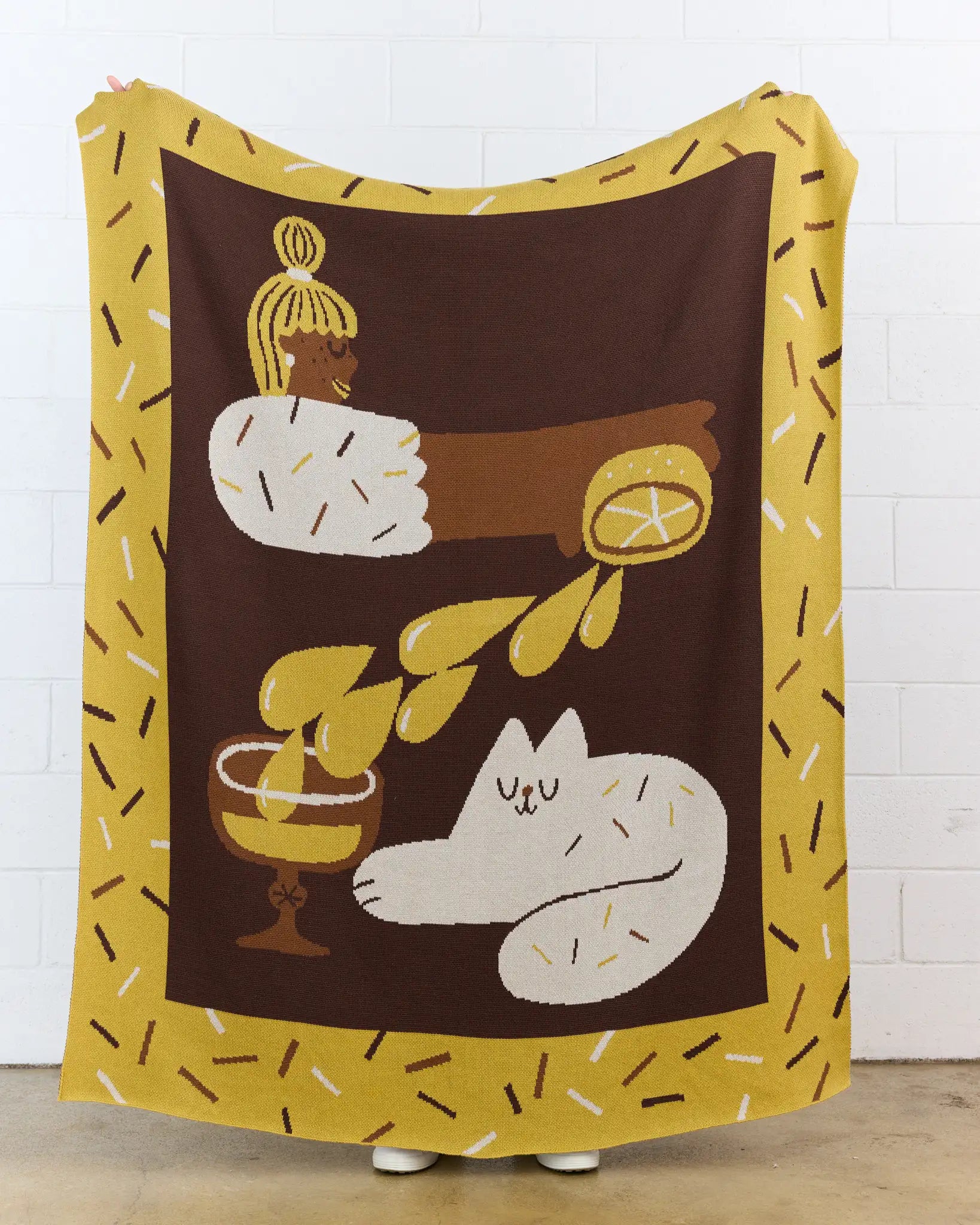 Cocktail Cat - Throw Blanket