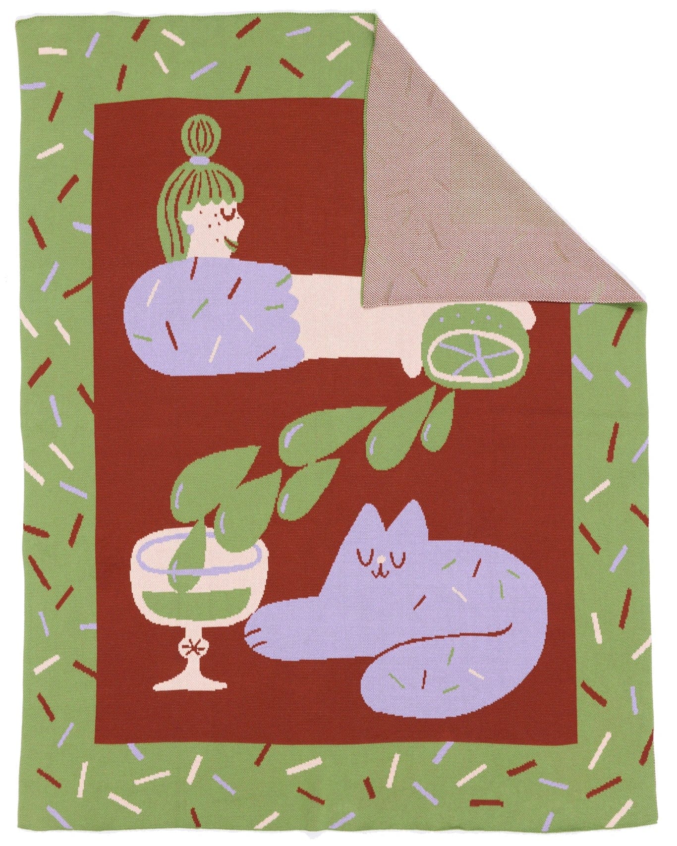 Cocktail Cat - Throw Blanket