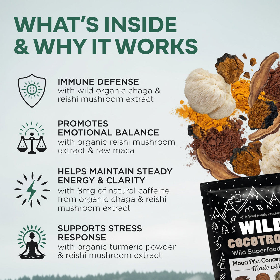 CocoTropic, 32 servings – Organic Mushroom Mix for Energy &amp; Focus