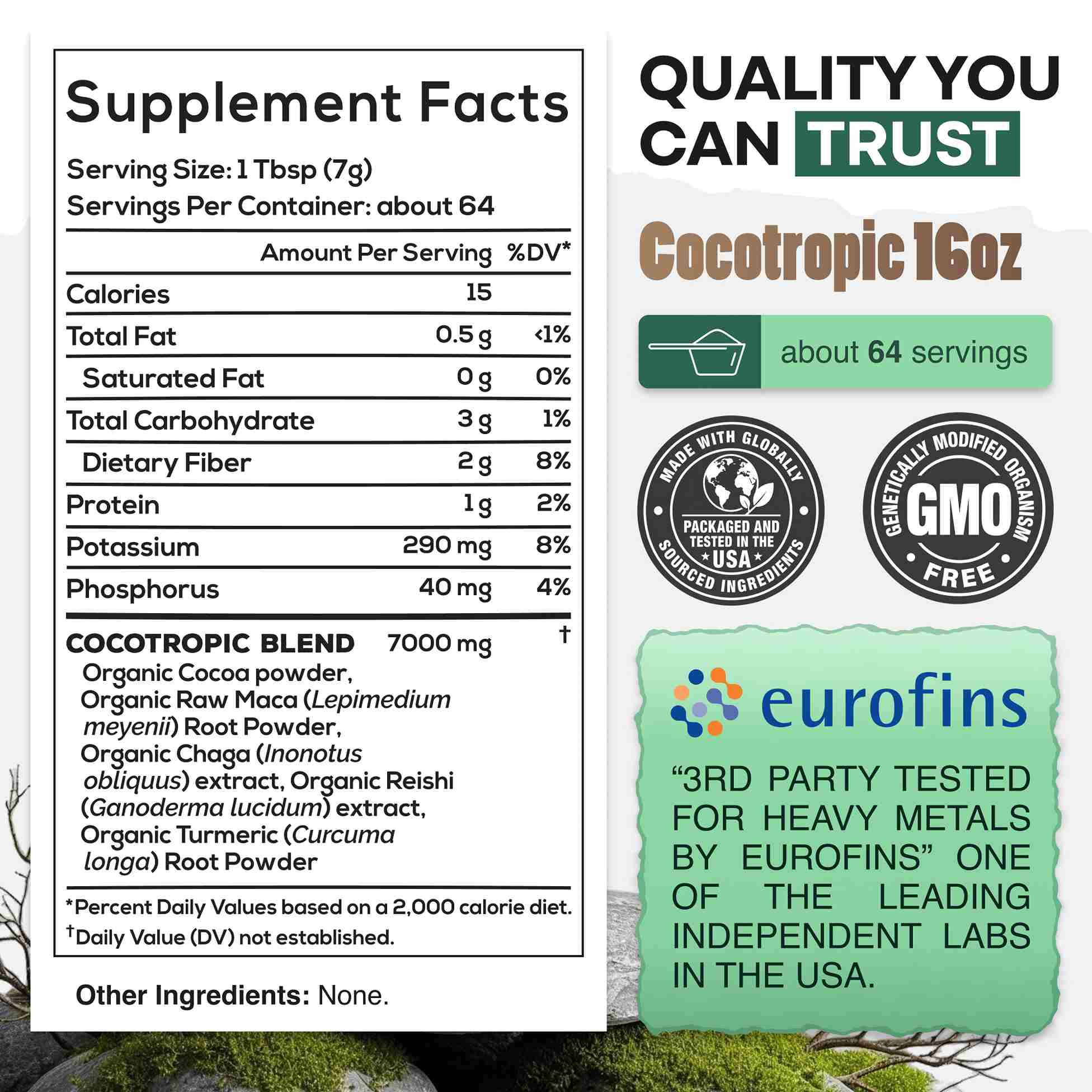 Wild Foods Mushrooms CocoTropic, 32 servings – Organic Mushroom Mix for Energy &amp; Focus