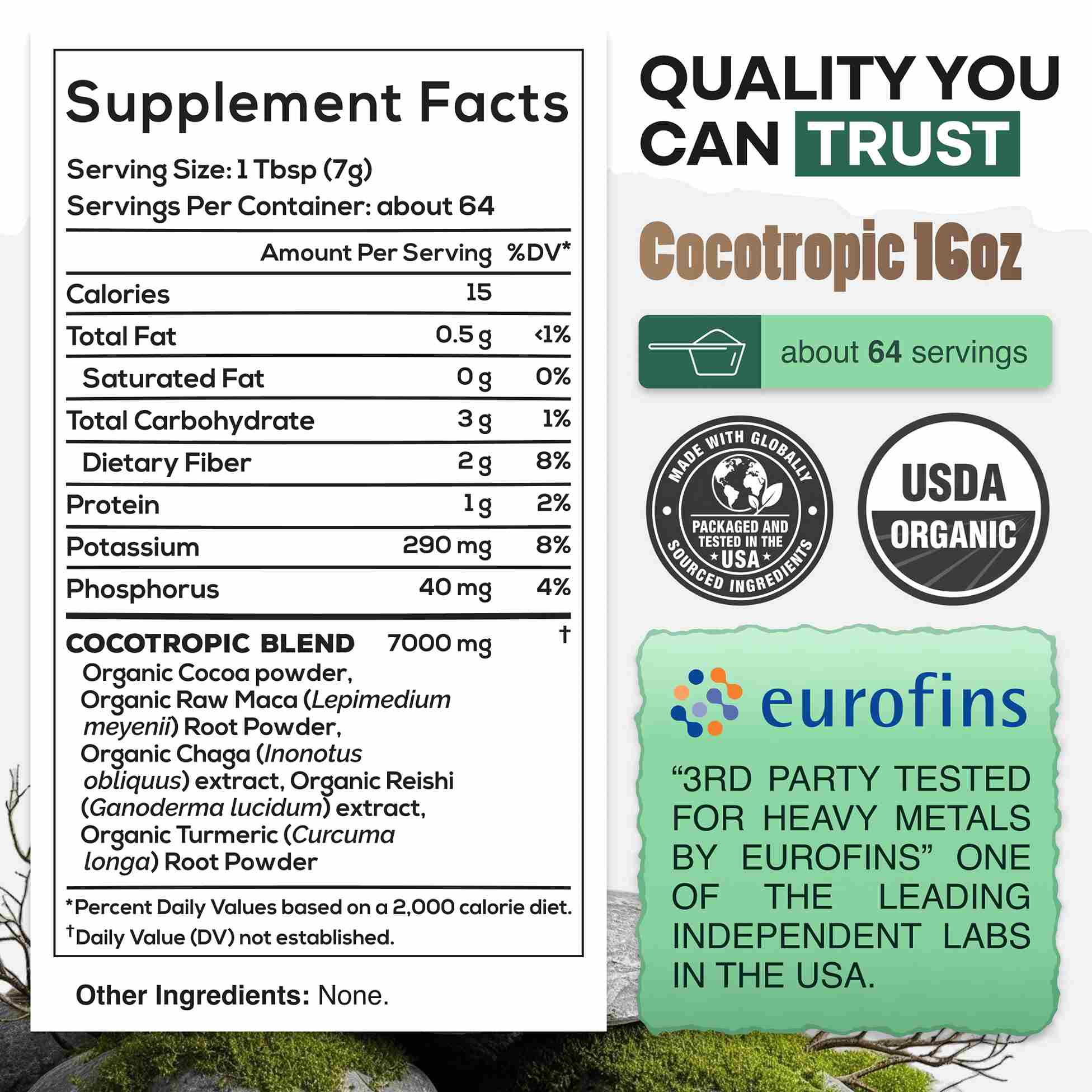 CocoTropic, 32 servings – Organic Mushroom Mix for Energy &amp; Focus