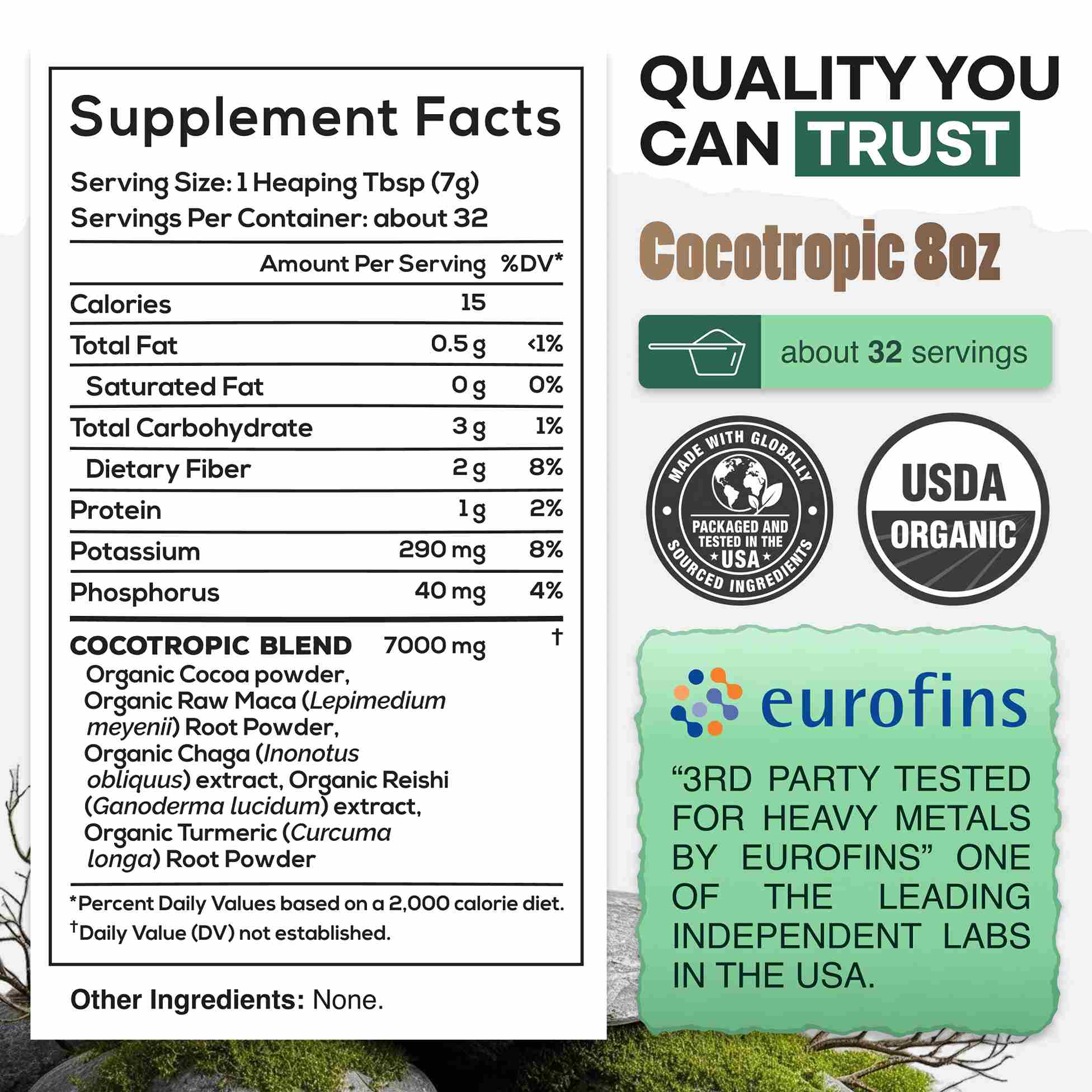CocoTropic, 32 servings – Organic Mushroom Mix for Energy &amp; Focus