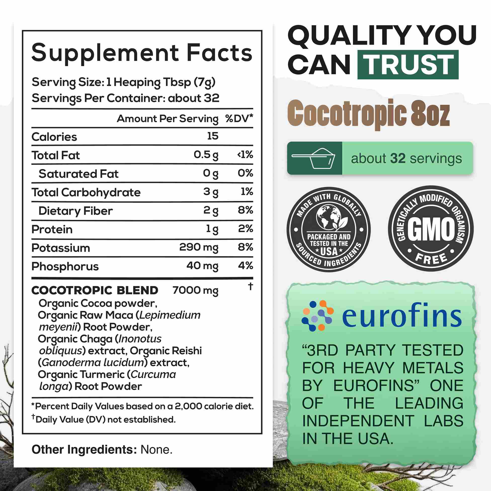 Wild Foods Mushrooms CocoTropic, 32 servings – Organic Mushroom Mix for Energy &amp; Focus