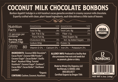 Rawmio Coconut Milk Chocolate Bonbons, 12ea