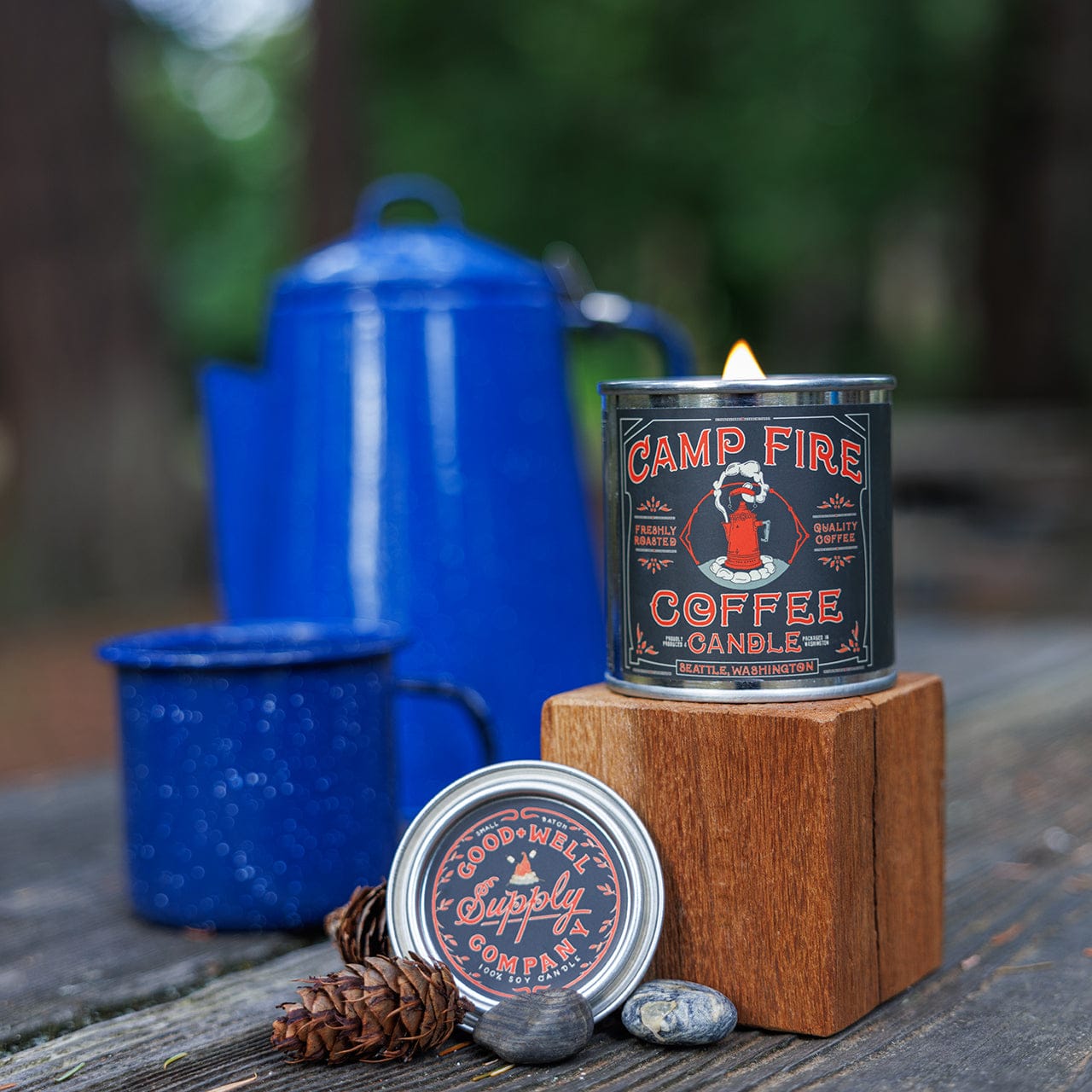 Good &amp; Well Supply Co. Candles Half Pint / 8oz / Wood Wick Campfire Coffee Candle