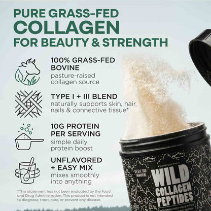 Grass-Fed Collagen Peptides, 41 servings – Skin, Hair &amp; Joint Support Collagen