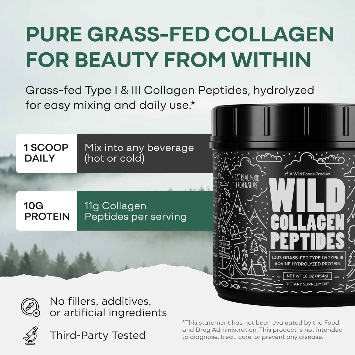 Grass-Fed Collagen Peptides, 41 servings – Skin, Hair &amp; Joint Support Collagen