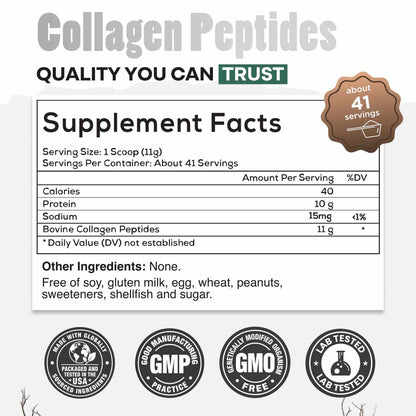 Grass-Fed Collagen Peptides, 41 servings – Skin, Hair &amp; Joint Support Collagen
