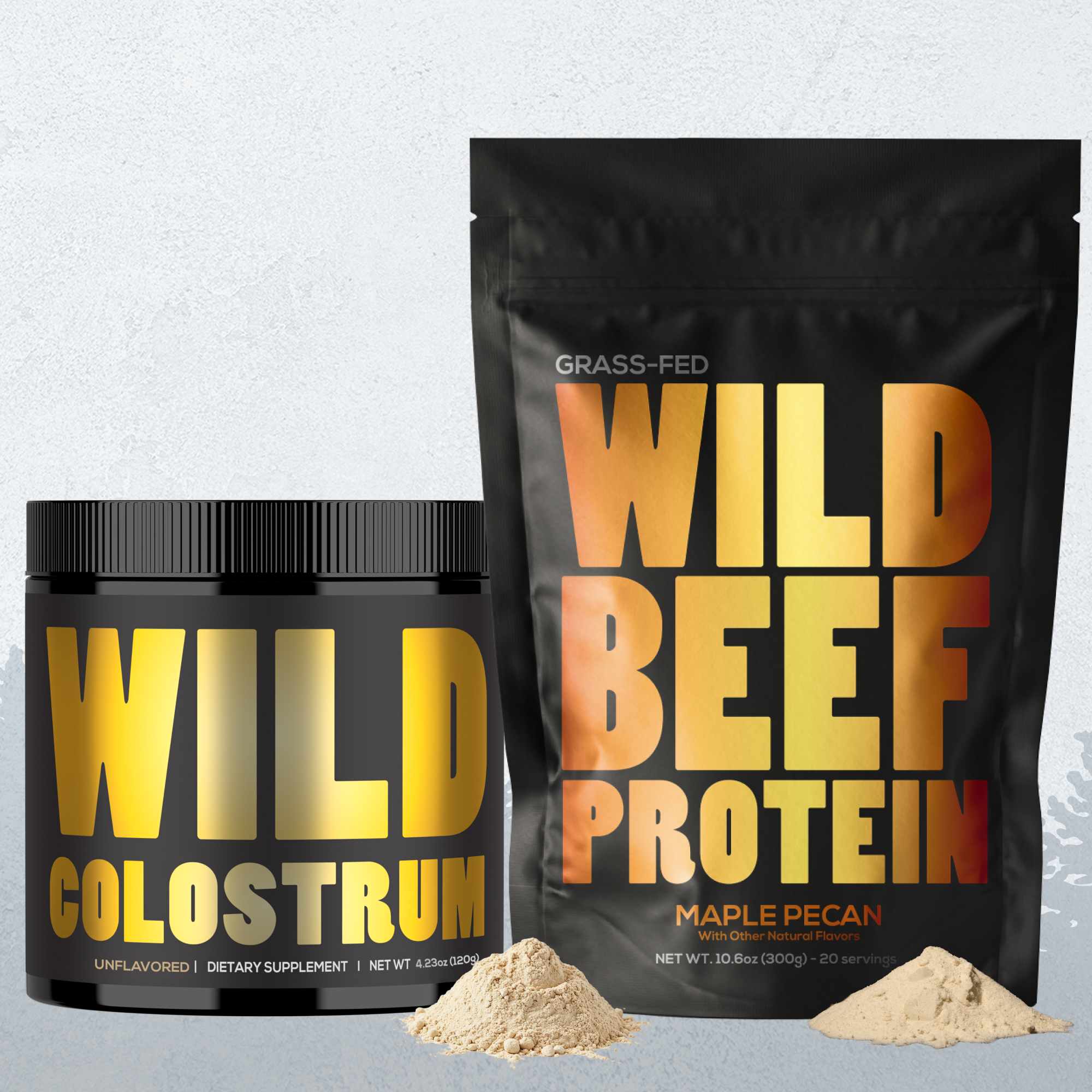 Wild Foods Protein All Beef Performance Kit: Beef Protein + Colostrum (Save $10) Beef Protein, 20 servings – Grass-Fed Muscle Recovery Protein