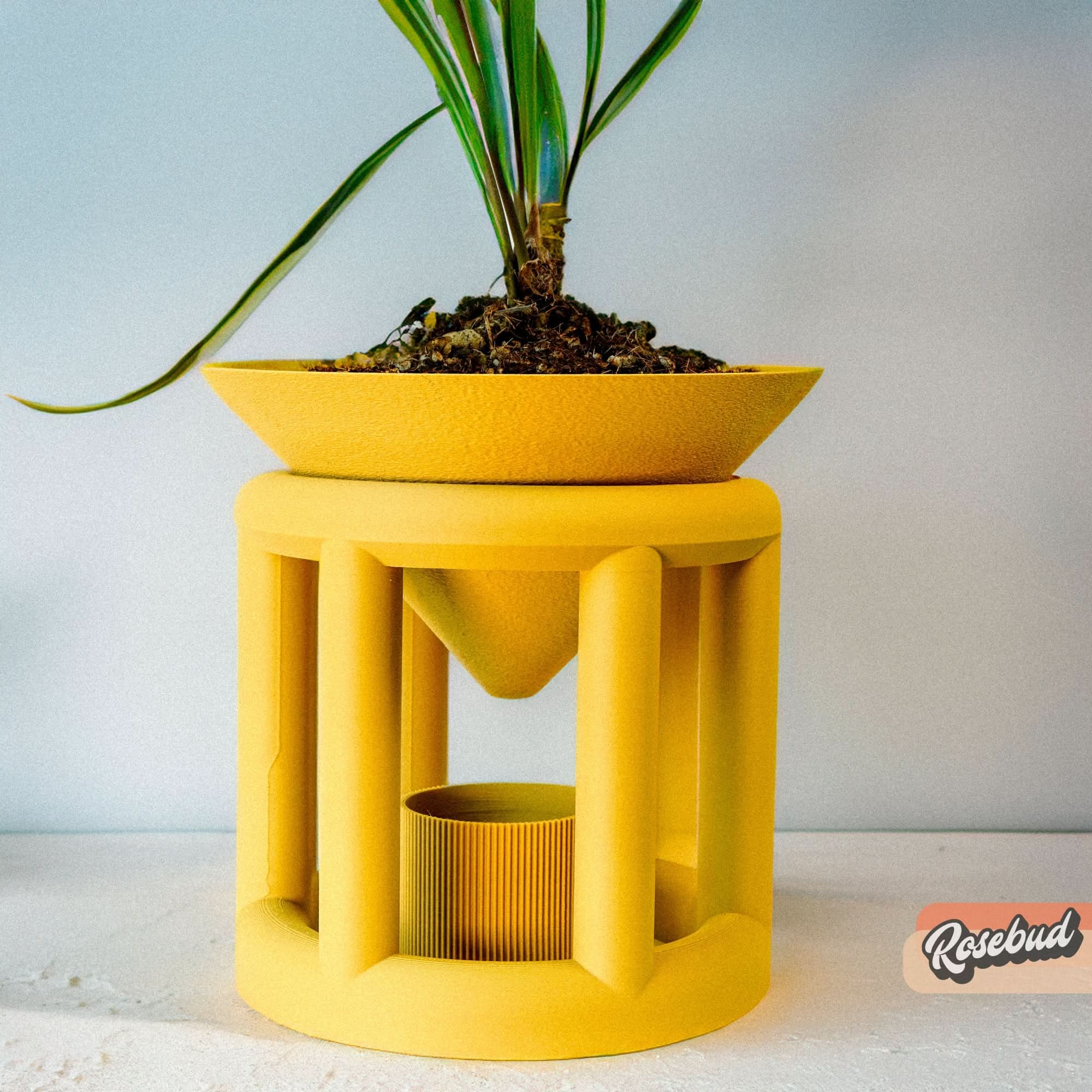 Rosebud HomeGoods Pots &amp; Planters Mustard Conduit Plant Stand with Planter &amp; Catch
