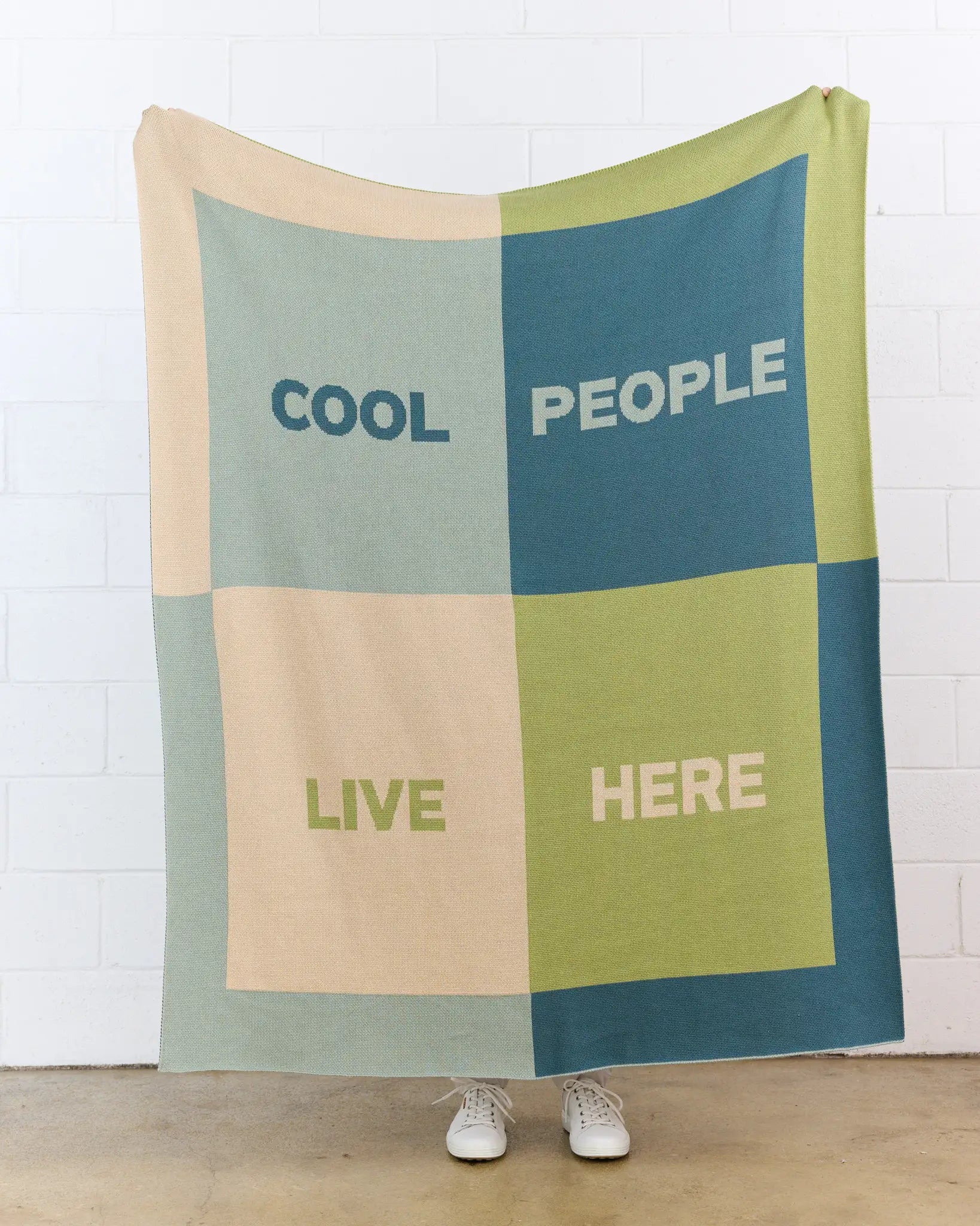 Biquette Throw Blanket Cool People Live Here - Throw Blanket