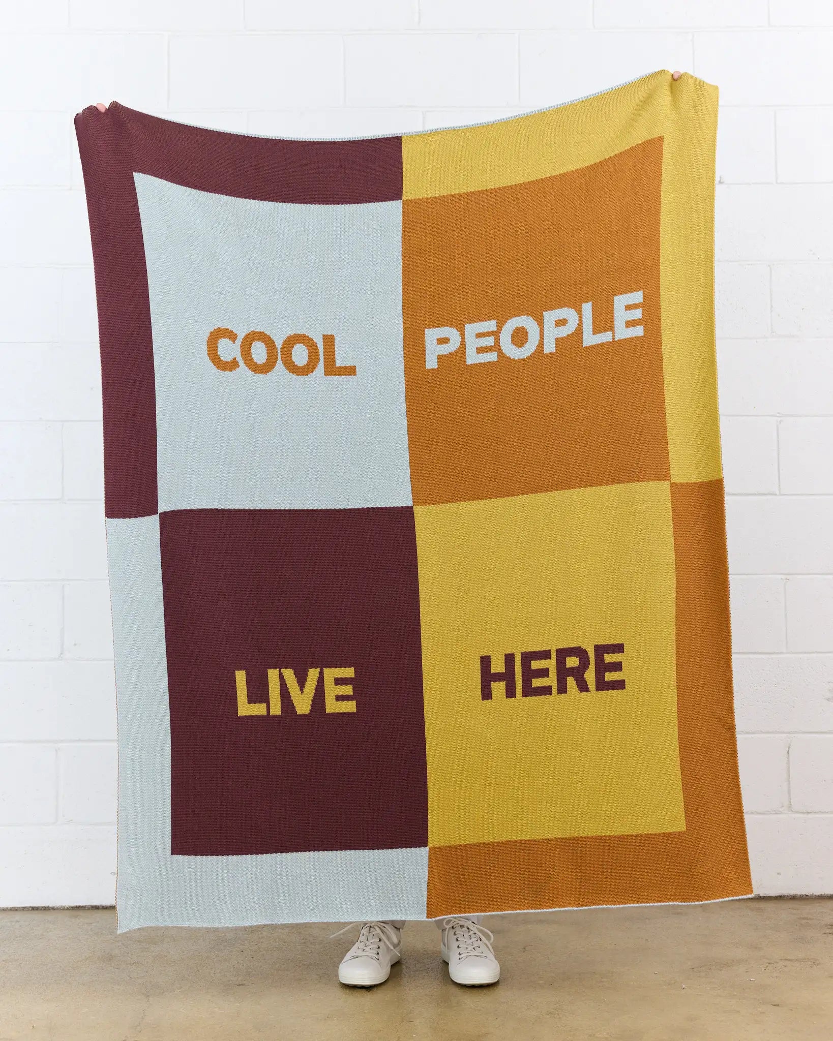 Biquette Throw Blanket Cool People Live Here - Throw Blanket