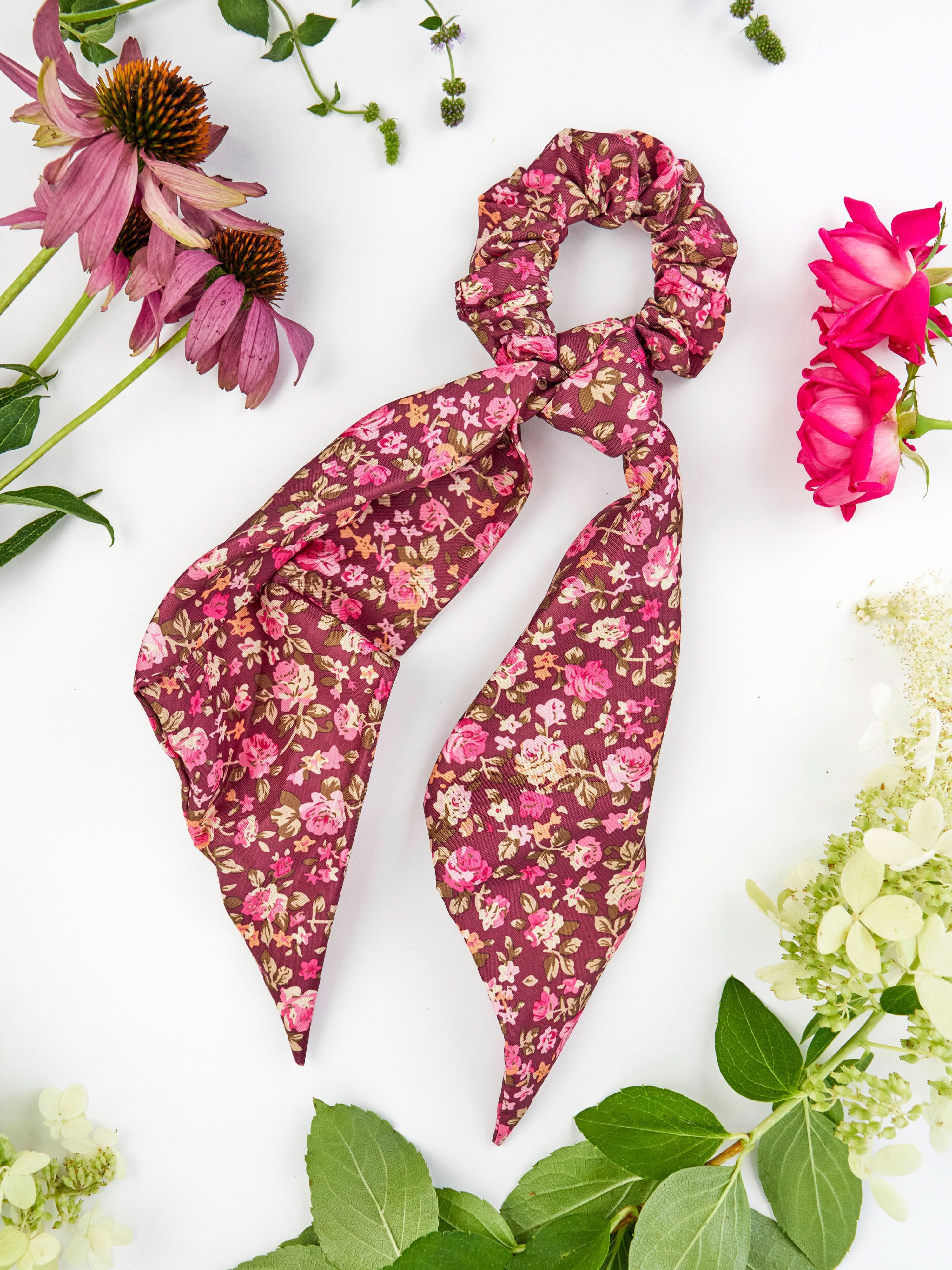 Ash &amp; Rose Scrunchy Cottage Rose Scarf Scrunchie