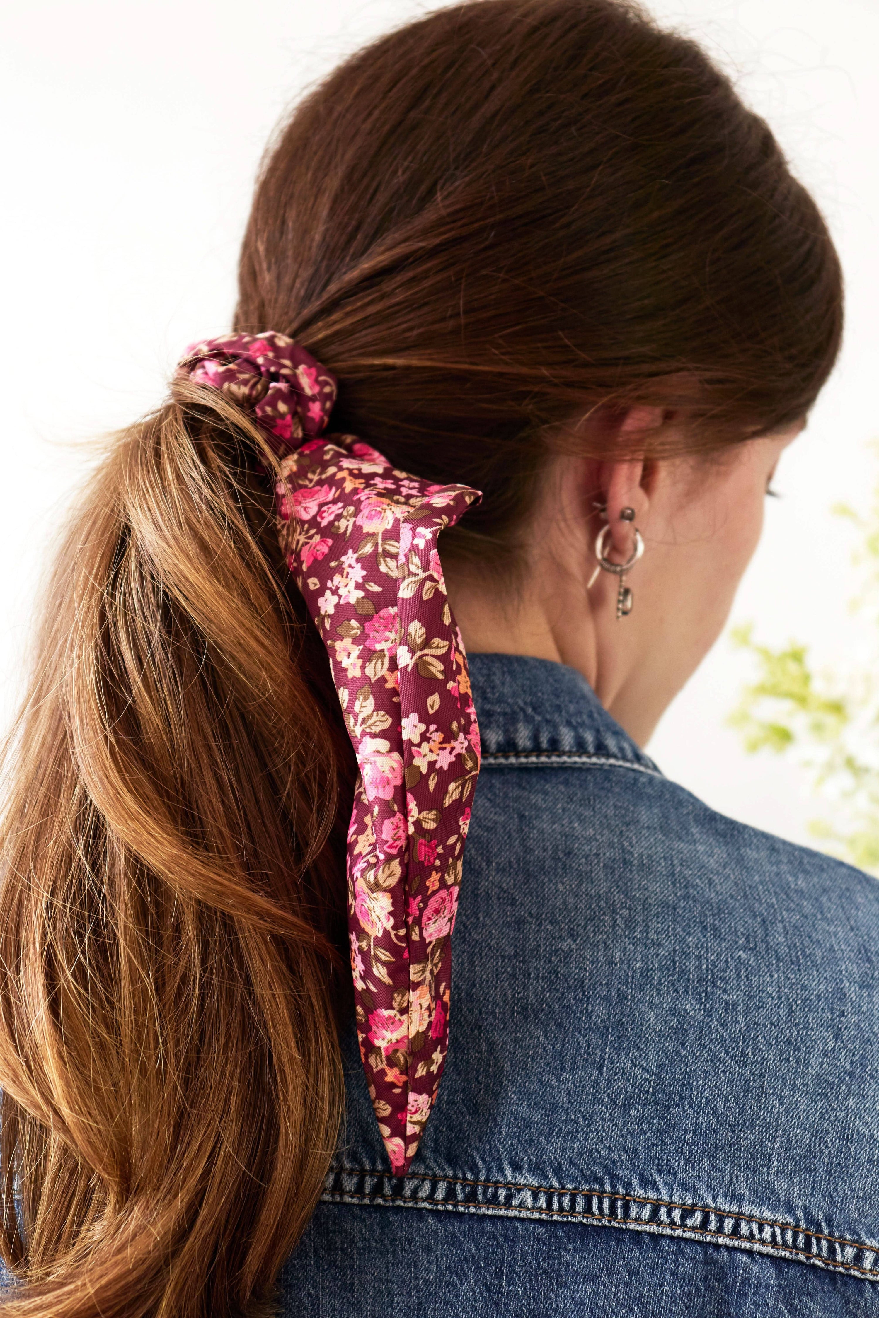 Ash &amp; Rose Scrunchy Cottage Rose Scarf Scrunchie