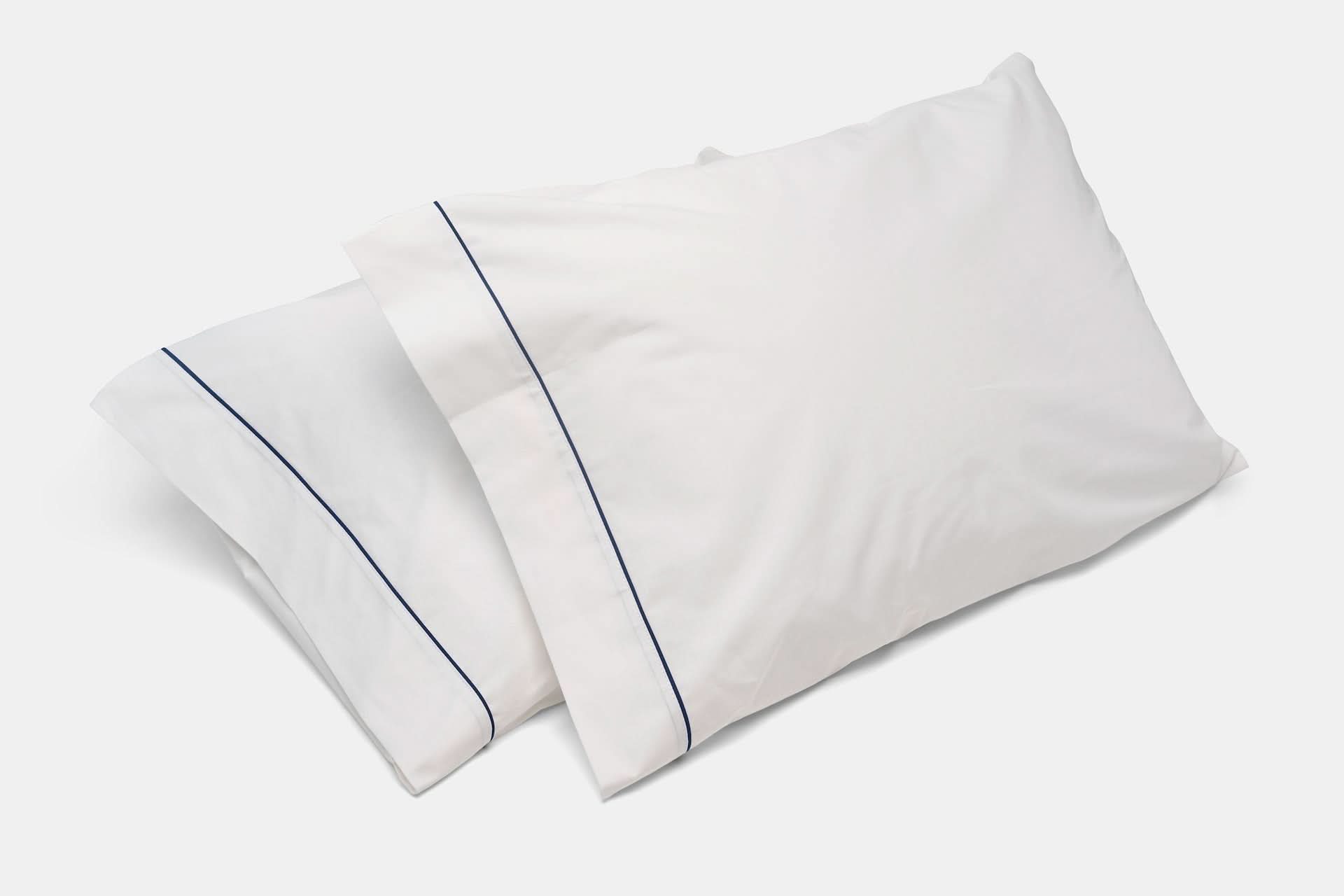 American Blossom Linens Pillows &amp; Pillowcases Standard / Navy Blue Cotton Bed Pillowcases with Classic Piping Design